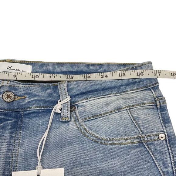 Kancan Light Stone Wash Step Hem Detail Straight Tapered Jeans - Picture 5 of 8